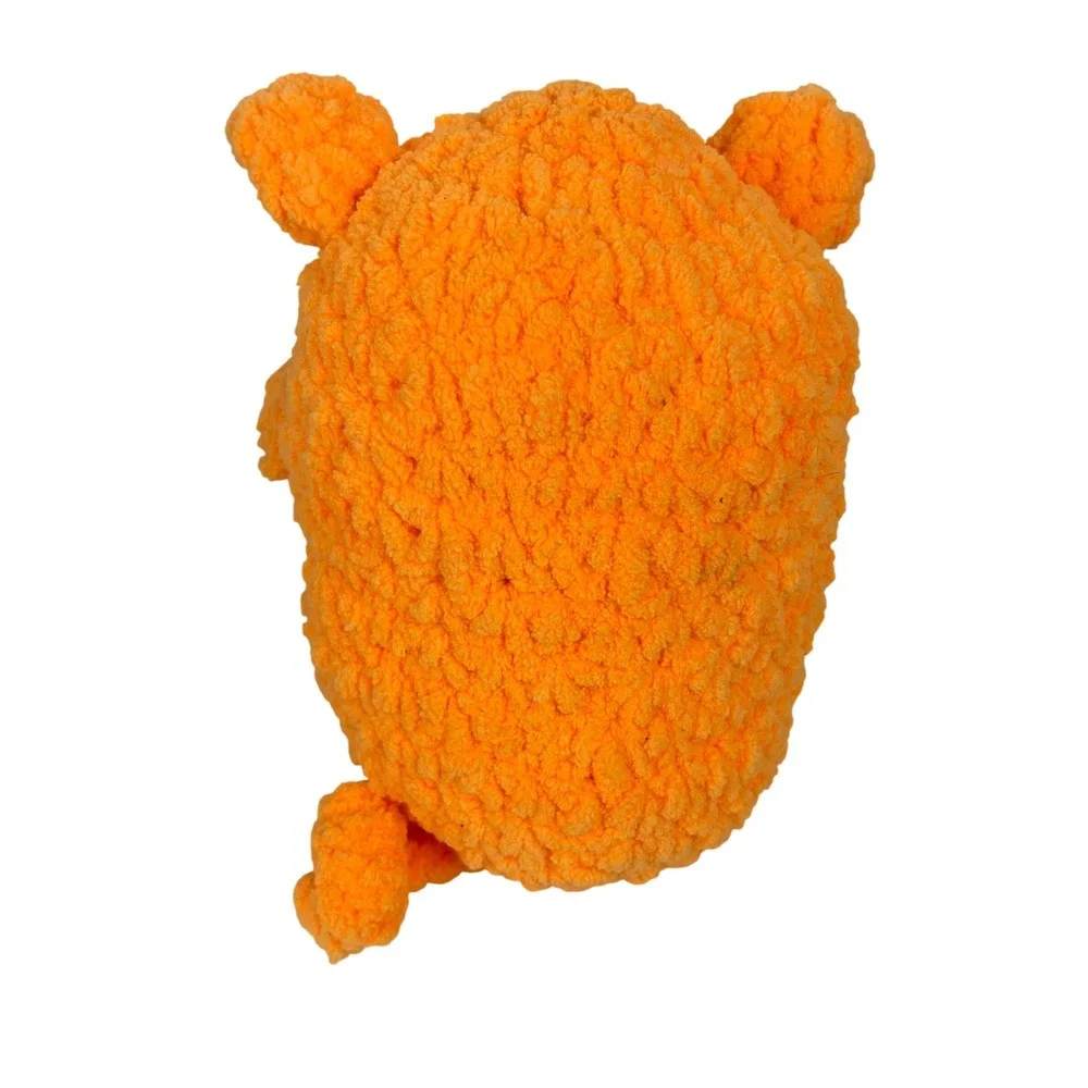 Handmade Crochet Orange Monster‎ Cat Plush Amigurumi Soft Chenille Toy 7.5 Inch